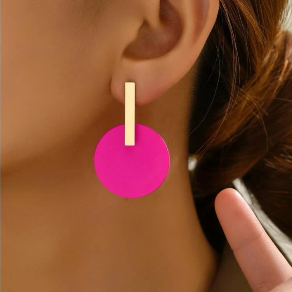 New Hot Pink drop earrings